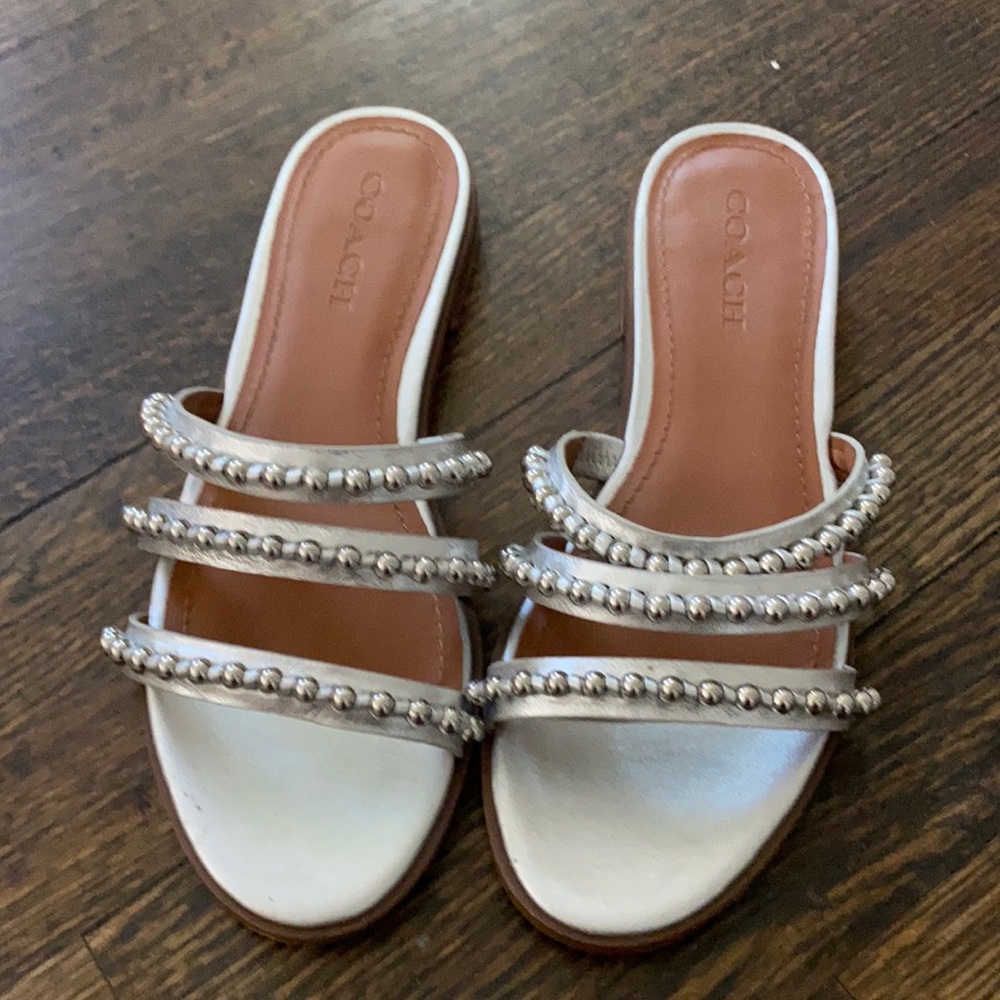 Coach silver sandals!! Gently worn